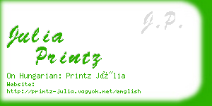 julia printz business card